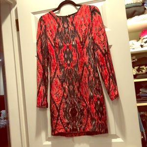 Parker red snake print dress